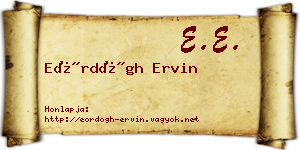 Eördögh Ervin névjegykártya
