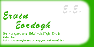 ervin eordogh business card